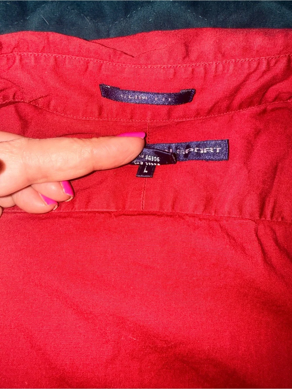 Ralph Lauren Boys Slim Fit Large Red Long-Sleeve Button-Down Shirt